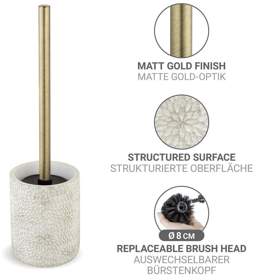 Scopino WC bianco opaco in poliresina Montalfano – Wenko