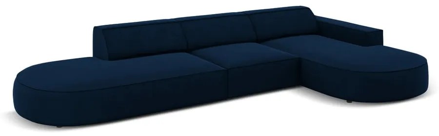 Divano angolare in velluto blu (angolo destro) Jodie - Micadoni Home