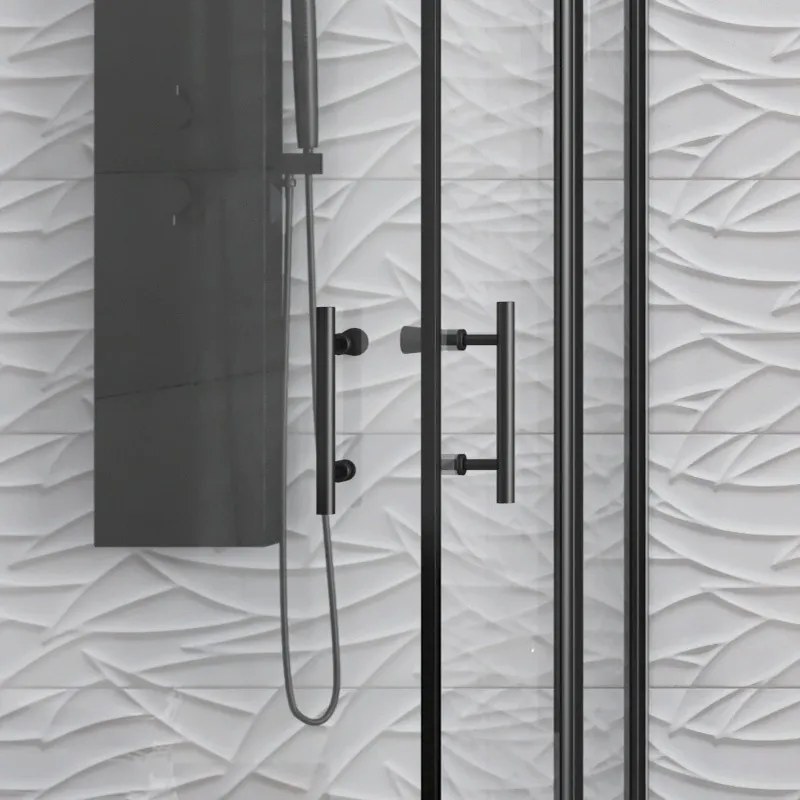 Cabina doccia nera 90x90 doppio battente | KPX1000N - KAMALU
