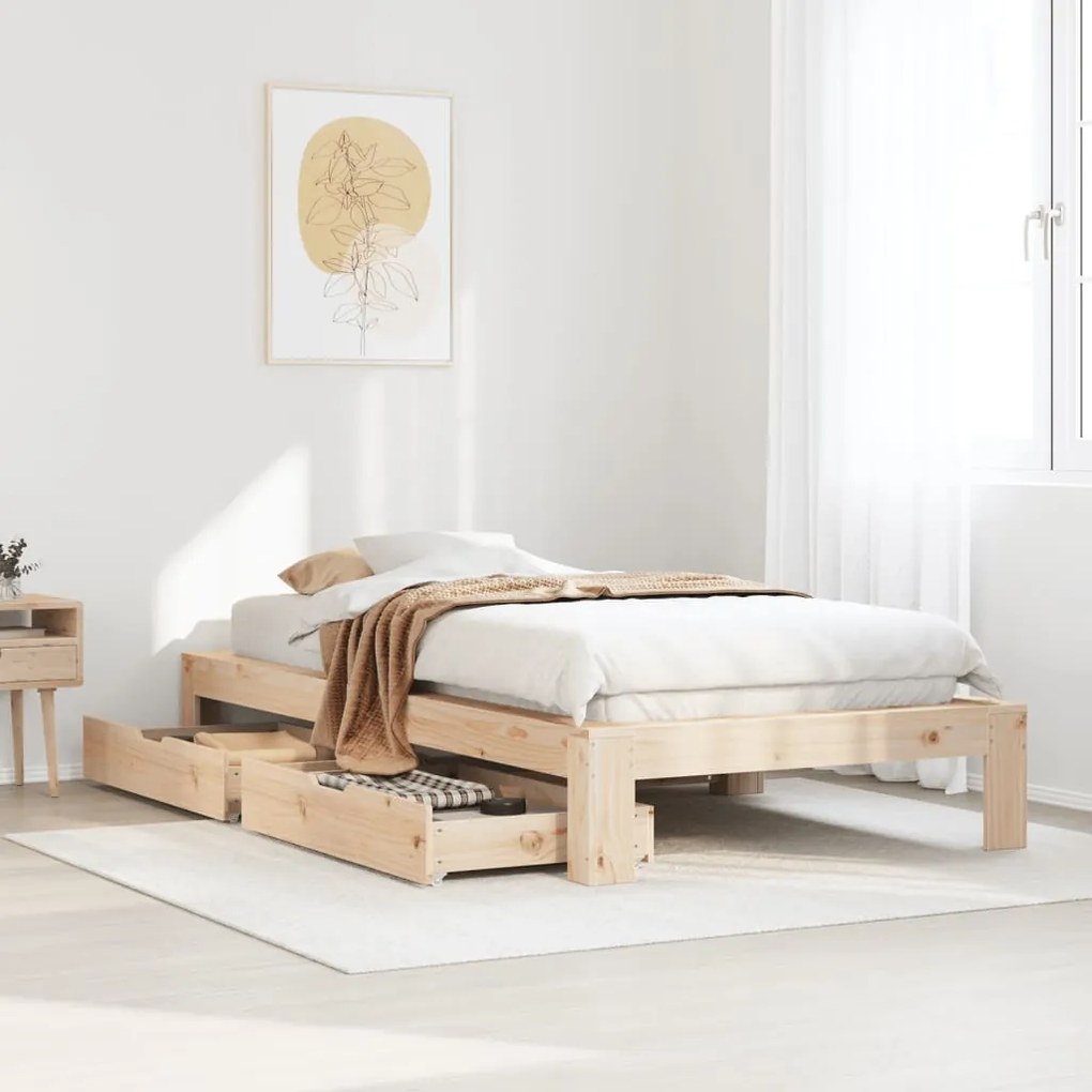 Letto senza materasso 90x190 cm in legno massello di pino