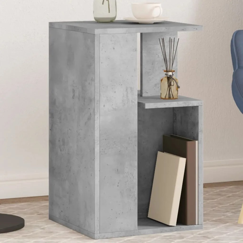 Tavolino Grigio Cemento 35x35x60 Cm İn Legno Multistrato /