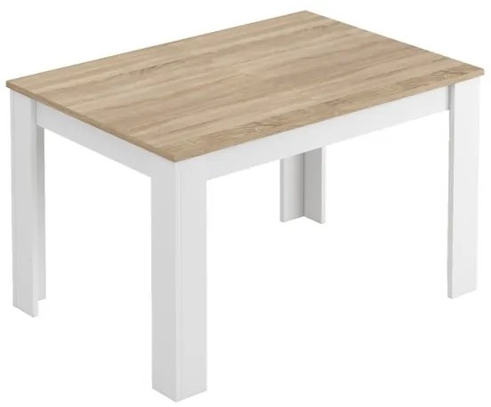 Tavolo allungabile da pranzo rettangolare in legno 140-190x90 cm Kendra Rovere/Bianco