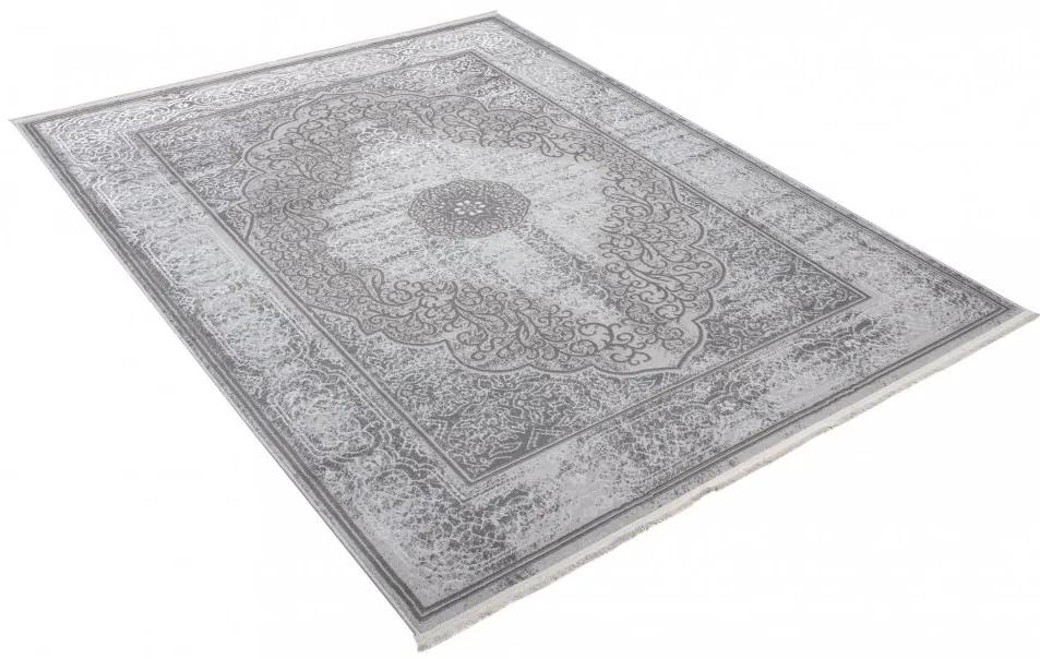 Esclusivo tappeto grigio con motivo orientale bianco Larghezza: 160 cm | Lunghezza: 230 cm