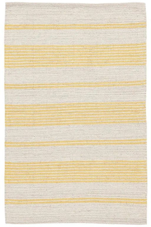 Tappeto Bay stripe geometrico in cotone giallo, L 200 x L 140 cm