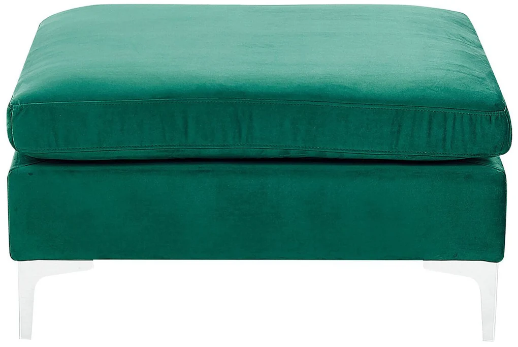 Pouf rettangolare in Velluto a coste di tendenza Verde scuro AMELIA