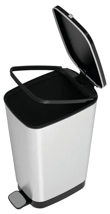 Cestino per la spazzatura argentato in plastica con pedale 45 l Chic Bin L – KIS