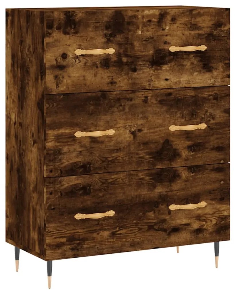 Credenza rovere fumo 69,5x34x90 cm in legno multistrato