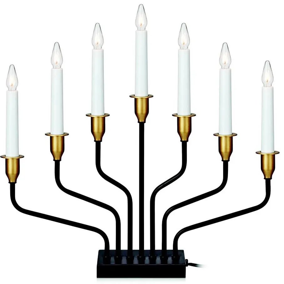 Markslöjd 703578 - Candelabro di Natale BROSA 7xE10/3W/230/34V nero