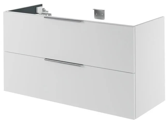 Mobile da bagno sospeso sotto lavabo L 120 x H 64 x P 48 cm bianco laccato, 2 cassetti SENSEA Neo