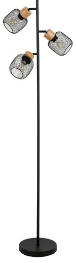 Brilagi - Lampada a piantana BASKLITE 3xE27/15W/230V legno/nero