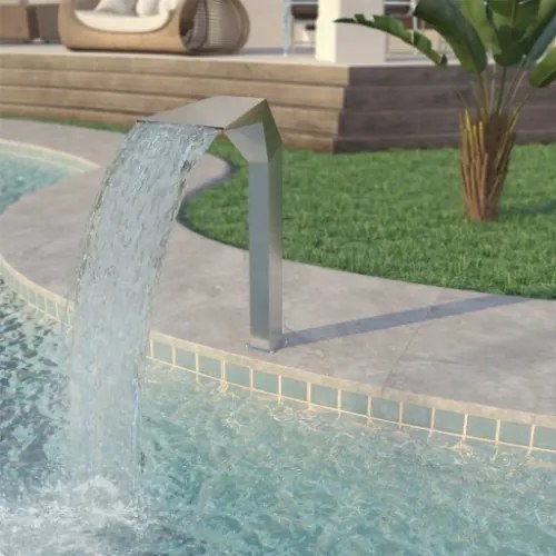 Fontana per Piscina in Acciaio Inossidabile 50x30x90 cm Argento