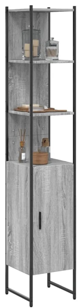 Mobile da bagno grigio sonoma 33x33x185,5 cm legno multistrato