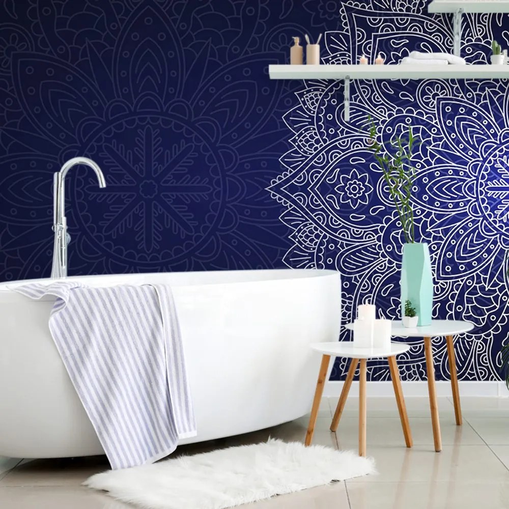 Carta da parati – Mandala blu scuro