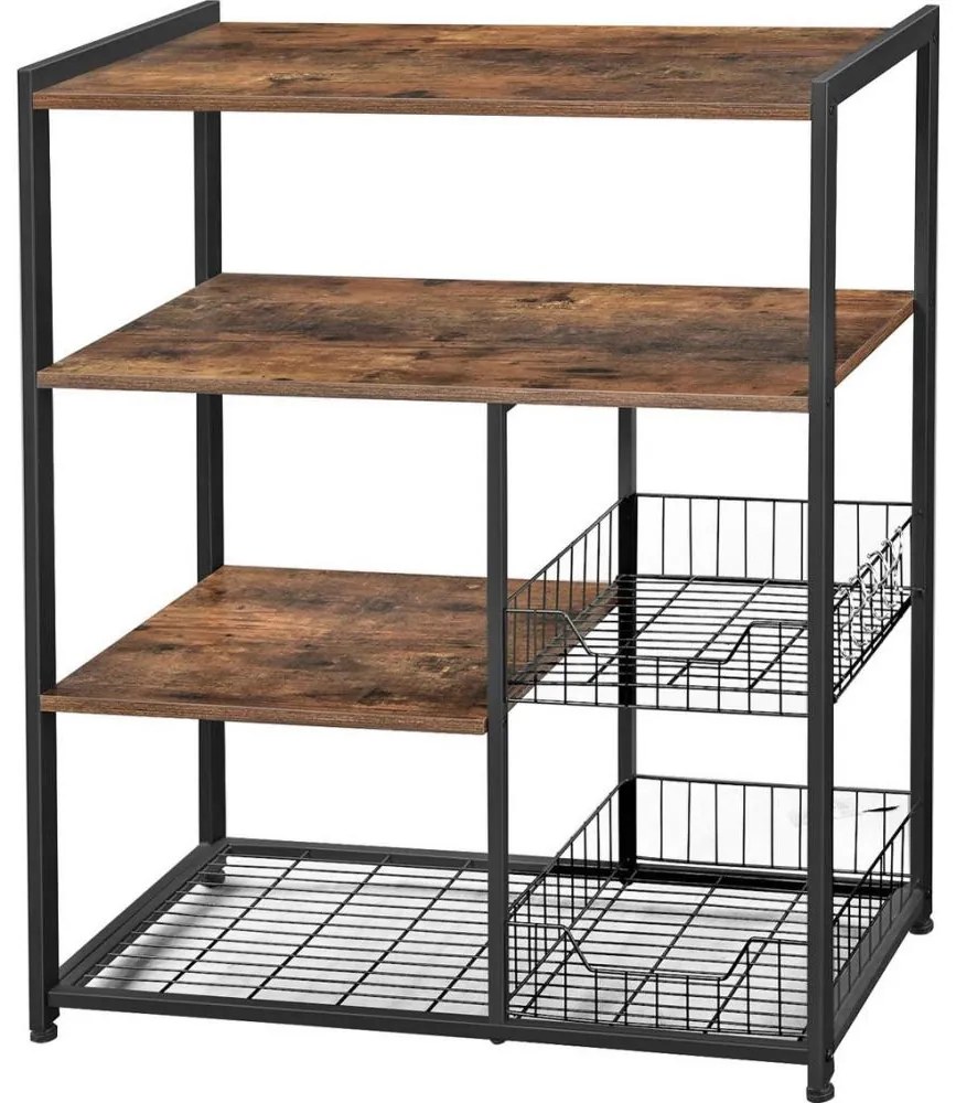 Scaffale a ripiani per cucina MARGE marrone/nero