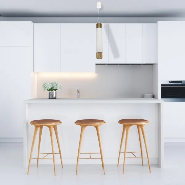 Lampadario a sospensione con filo Marble white/brass 1xGU10/8W/230V