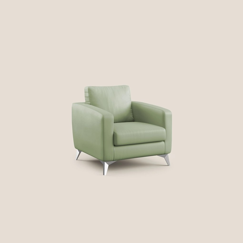 Orione Poltroncina in ecopelle moderna e impermeabile T04 verde