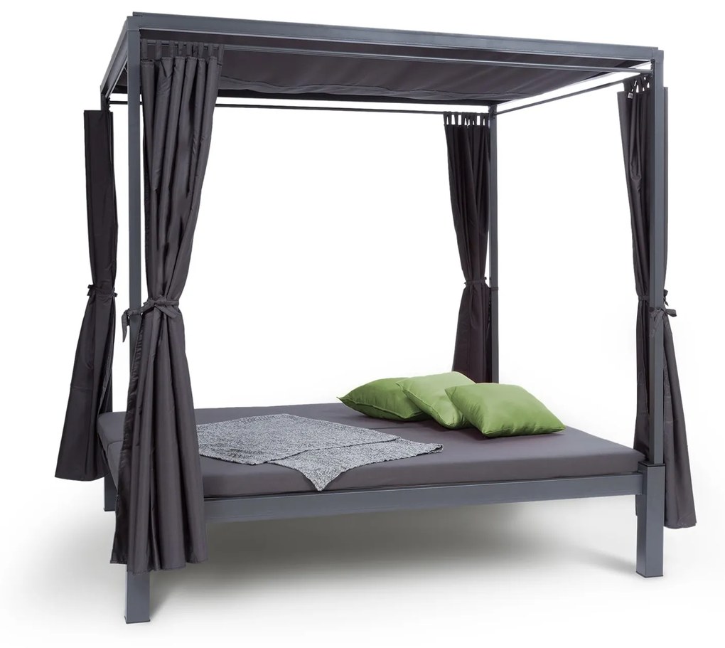 blumfeldt Senator Lounge Sdraio da Giardino 188x208x205cm Parasole grigio