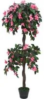 Pianta Artificiale di Rododendro con Vaso 155 cm Verde e Rosa cod mxl 64550