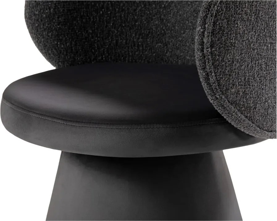 Poltrona grigio scuro con rivestimento in velluto Inez – Micadoni