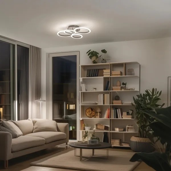 Brilagi - Lampadario a plafone LED dimmerabile ORBITS LED/50W/230V 3000-6500K antracite + +TC