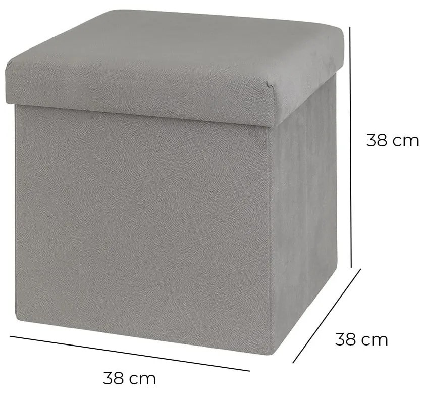 Poggiapiedi in velluto grigio chiaro Estela - Casa Selección