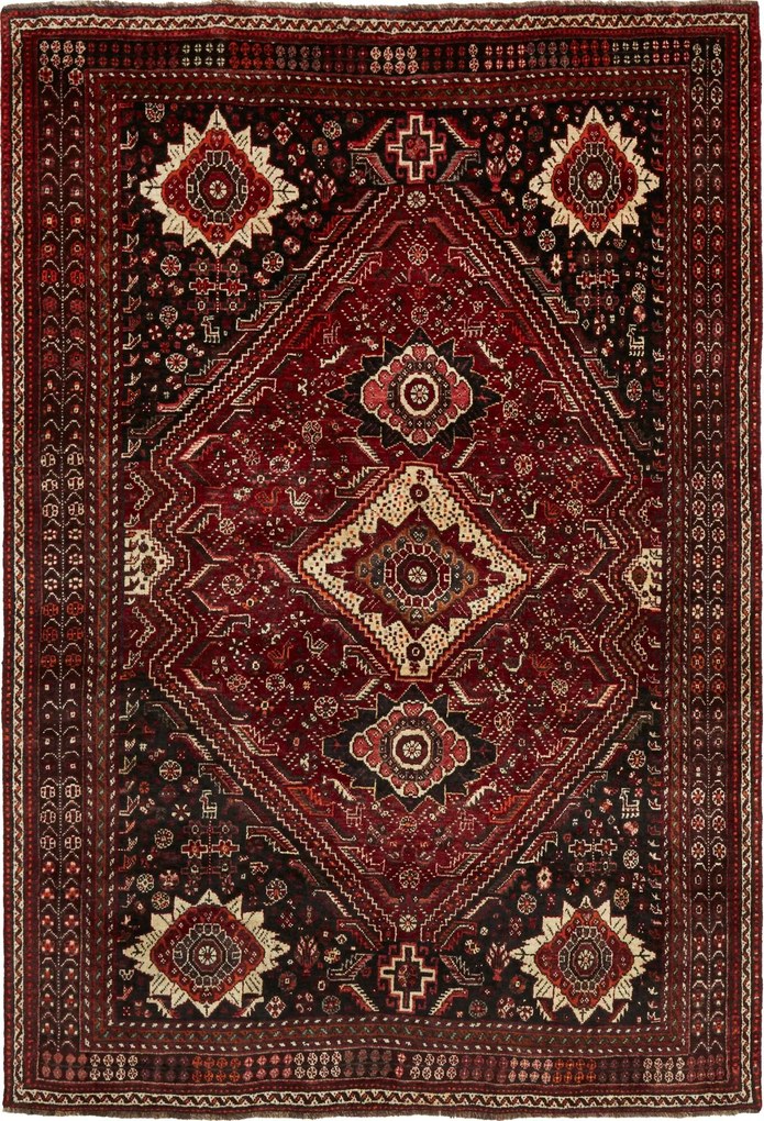 Shiraz Tappeto persiano 170x250 Rosso (Iran) Annodato A Mano