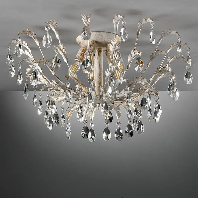 Plafoniera neoclassico Plafoniera neoclassico CESTA 5 x E14 Ø 65 cm bianco IP20, 5XE14