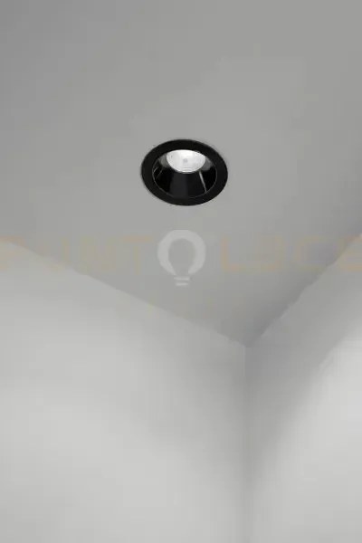 Oasis faretto in alluminio nero opaco 1 luce attacco gu10 d.9cm ip20