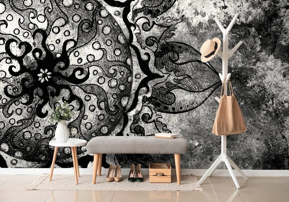 Carta da parati – Mandala in bianco e nero