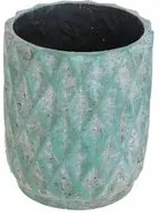 Vaso Cachepot in Ceramica con Trama a Rombi Larghezza 31 cm