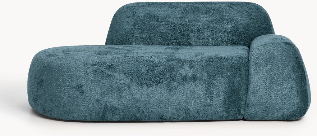 Divano 2 posti con chaise longue in teddy bouclé Wolke