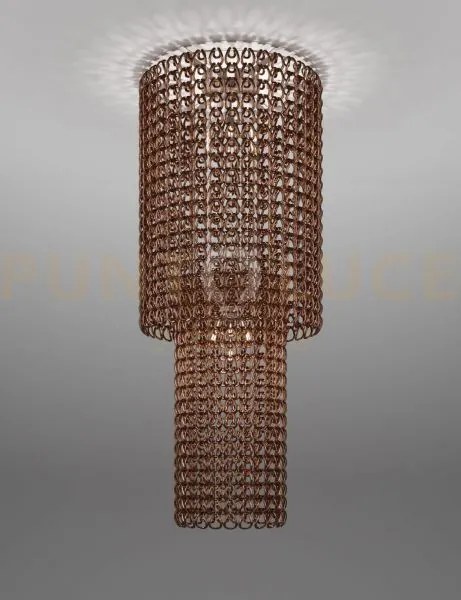 Giogali lampadadario a soffitto ca2 cristallo rame e cromo lucido 1...