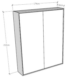 Letto a scomparsa verticale matrimoniale 160 cm Quercia KENTARO