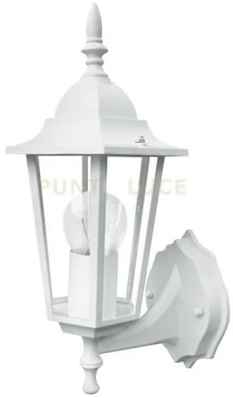 Applique up milano bianca 1 luce attacco e27 ip44 17x20,8x36cm allu...