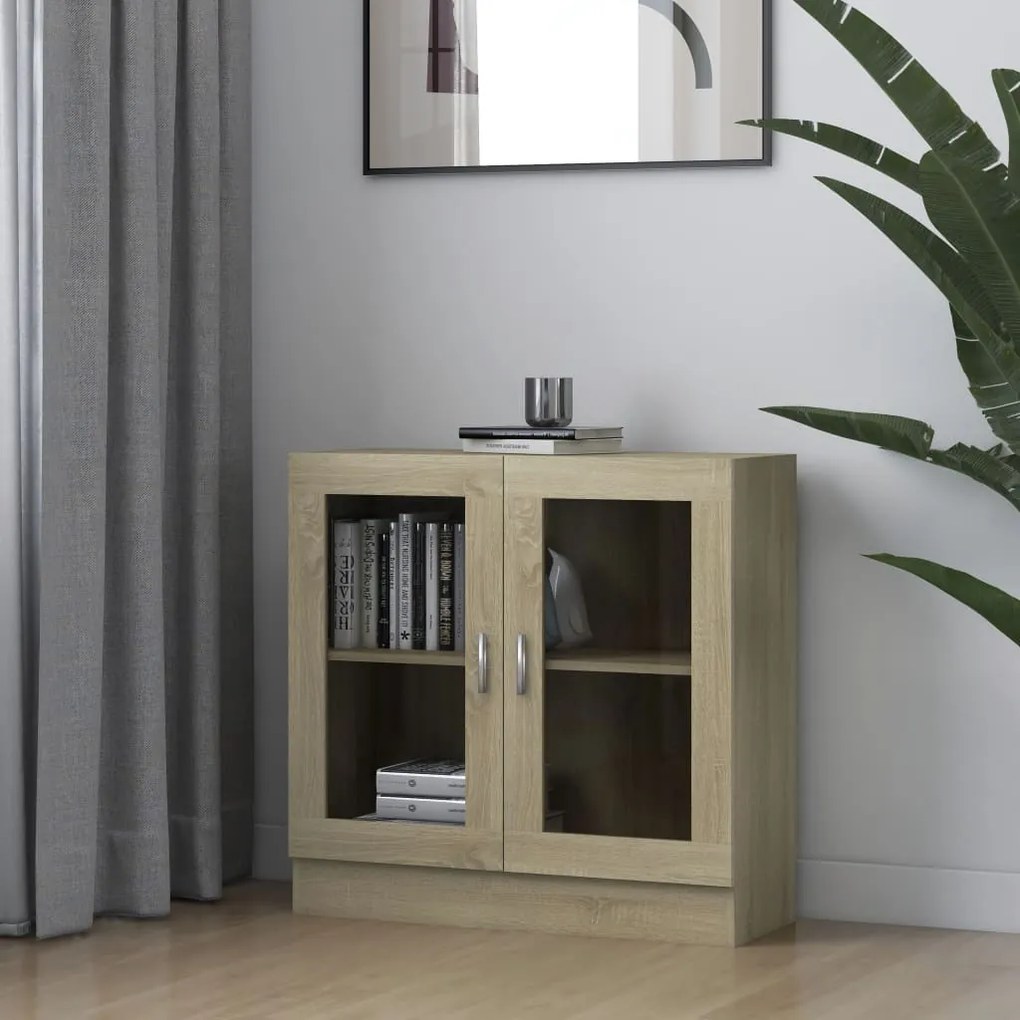 Vetrina Rovere Sonoma 82,5x30,5x80 Cm İn Legno Multistrato /