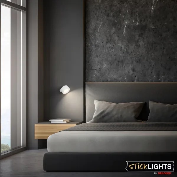 Briloner 3896016 - TARI LED lampada da parete ricaricabile e dimmerabile, 1,6 W/5 V, 1500 mAh, bianco