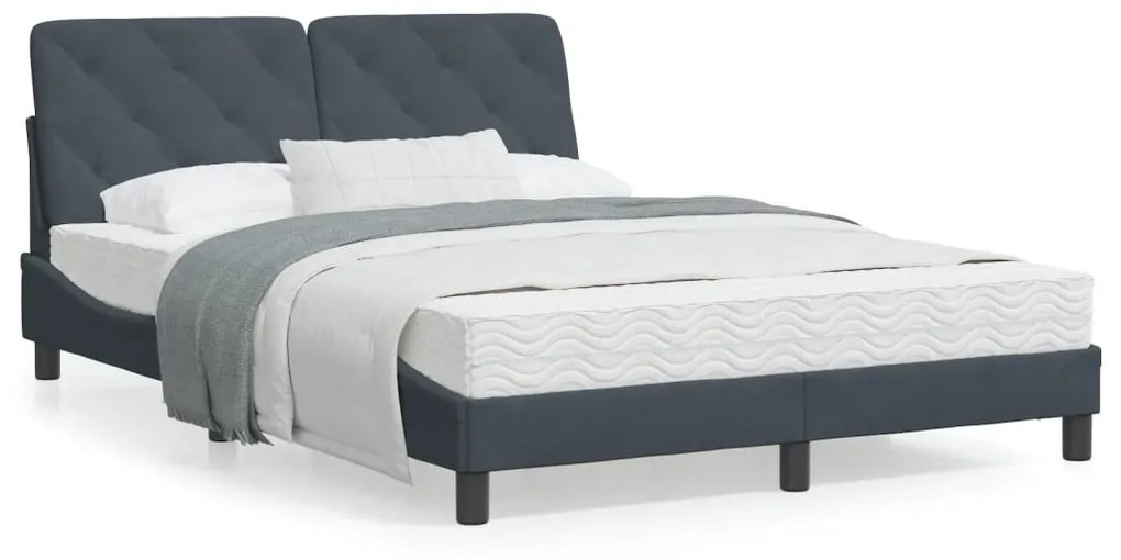 Giroletto Senza Materasso Grigio Scuro 140x190 Cm Velluto /