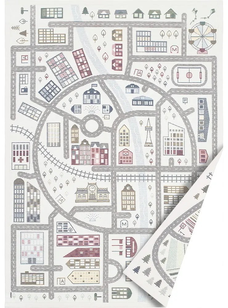 Tappeto per bambini bifacciale bianco, 160 x 230 cm Ülejõe - Narma