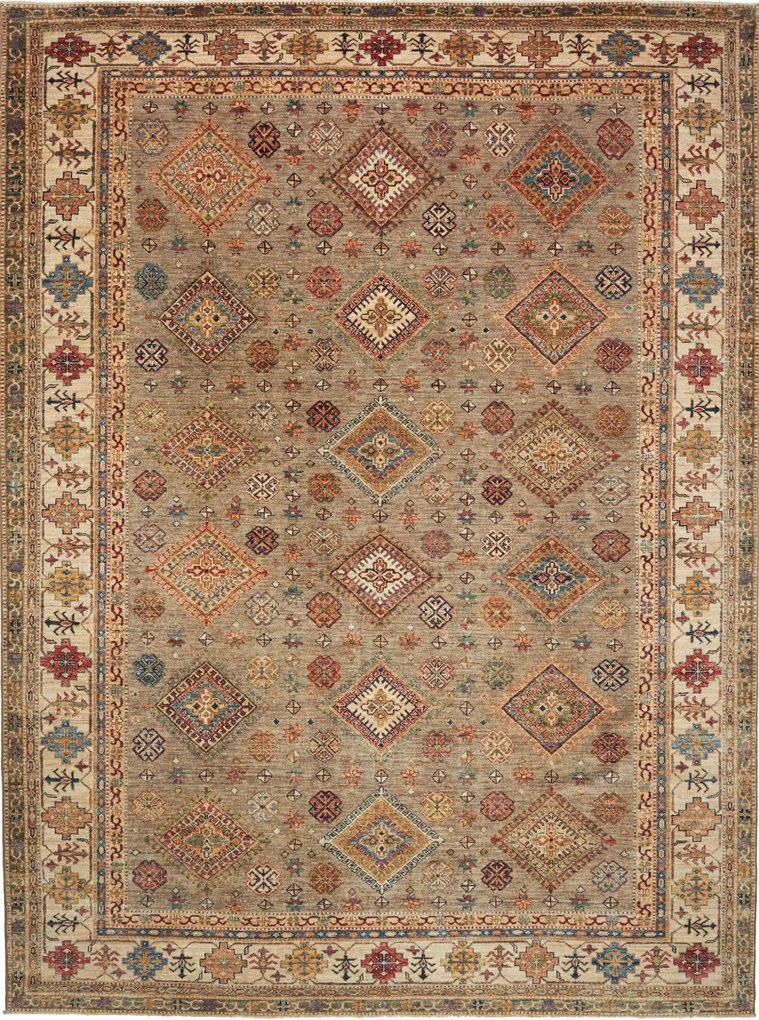 Kazak Tappeto 330x250 Beige (Pakistan) Annodato A Mano