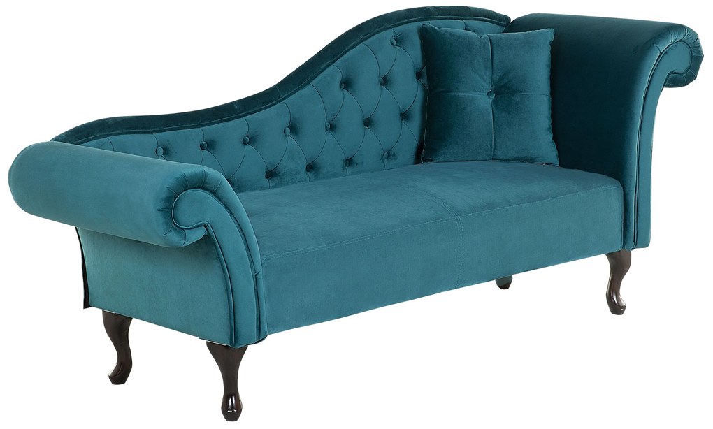 Chaise longue velluto foglia di tè destra LATTES Beliani