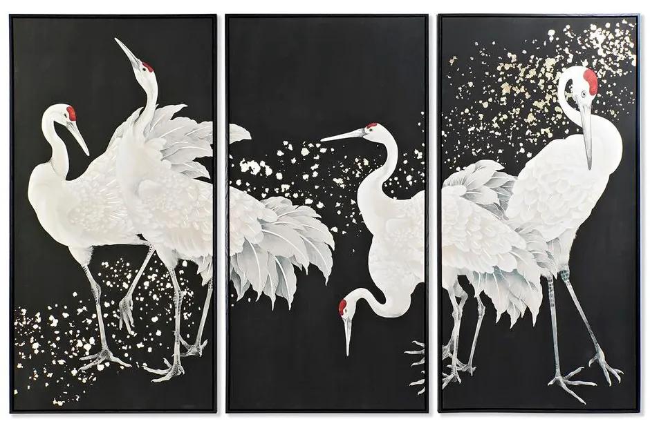 Set di 3 quadri DKD Home Decor Uccello Orientale (210 x 4 x 140 cm) (3 pezzi)