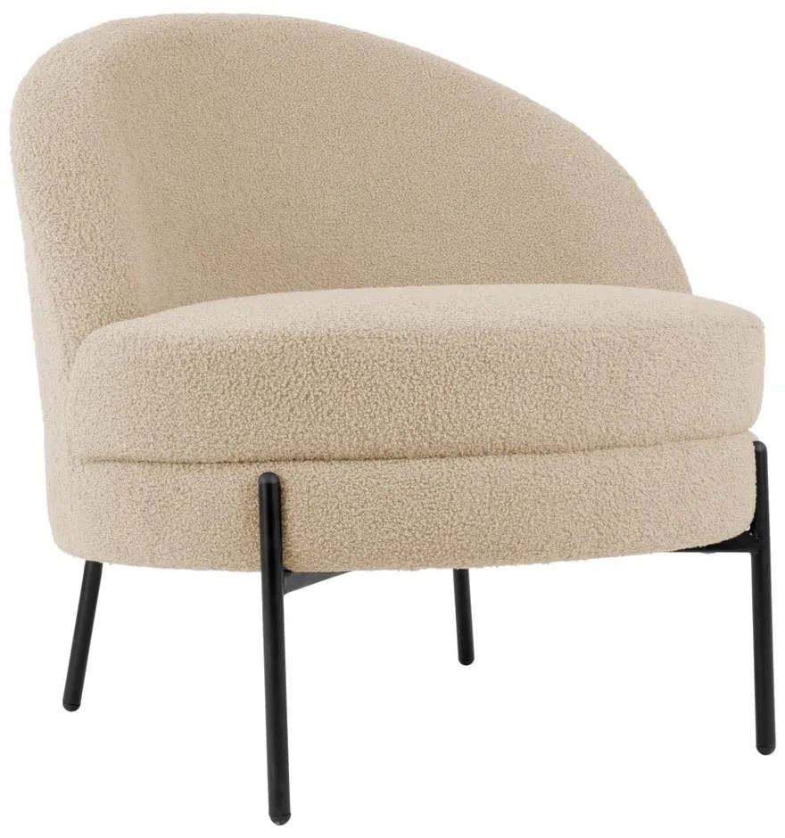 Poltrona beige in tessuto bouclé Noble - Leitmotiv