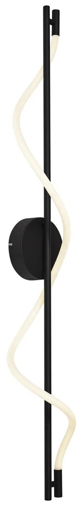Lampada da parete moderna nera con LED dimmerabile a 3 livelli - Twirl