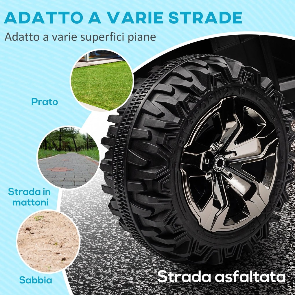 Quad Elettrico per Bambini 3-5 Anni a 12V con Fari e Pedale, in PP e Metallo 100x65x73 cm, Blu...