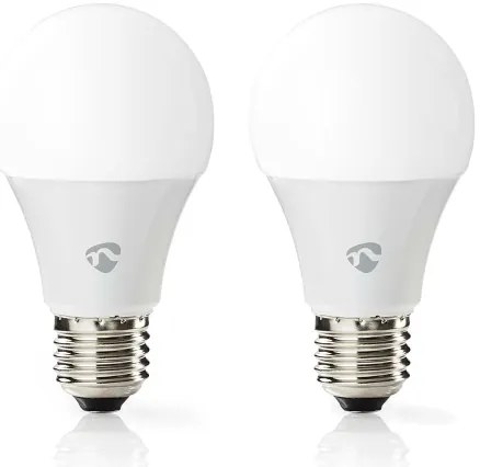 Nedis WIFILRC20E27 - Set di 2 lampadine LED RGBW dimmerabili E27/9W Wi‑Fi 2700–6500K