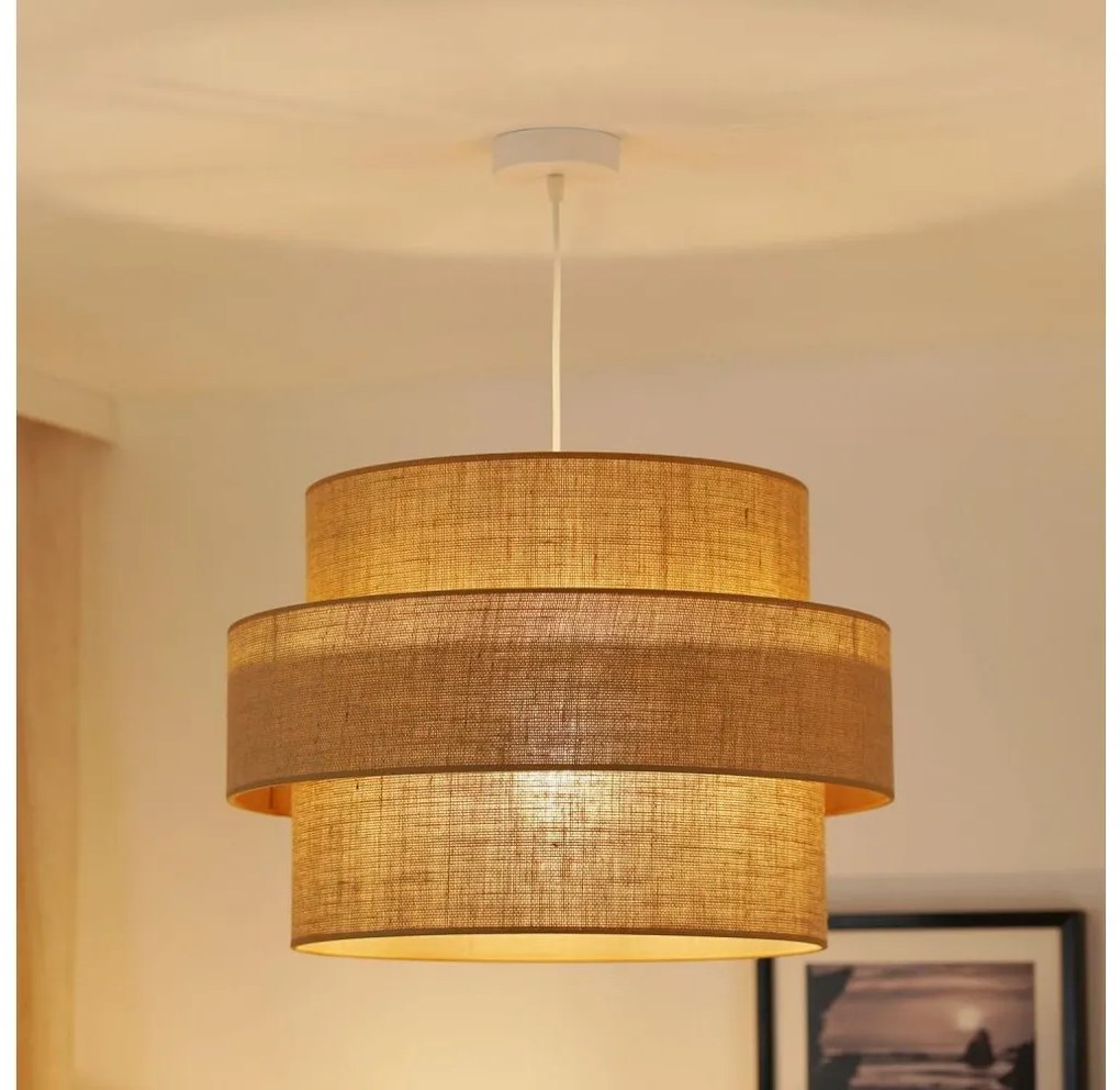 Brilagi - Lampadario a sospensione con filo SPACE YUTE 1xE27/15W/230V diametro 50 cm beige/bianco