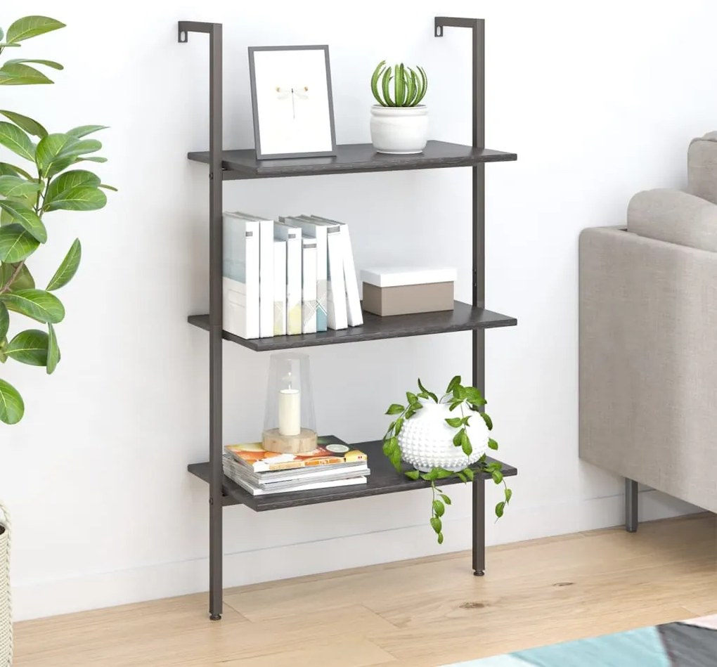 Scaffale Pendente A 3 Livelli Nero 64x35x120,5 Cm /