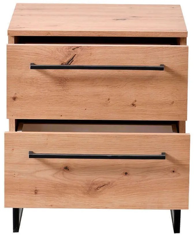 DODO - comodino moderno 2 cassetti colore rovere