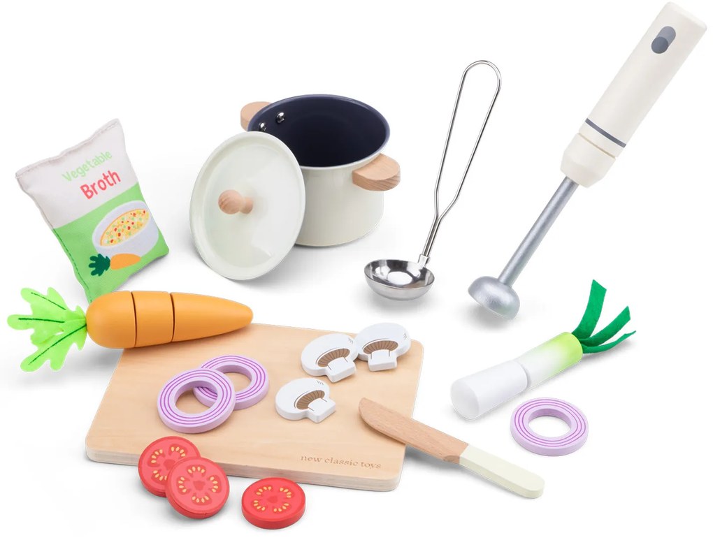 Set di alimenti per preparare la zuppa