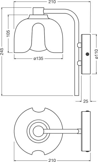 Osram - Lampada da parete DECOR COROLLE 1xG9/20W/230V rossa